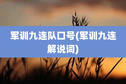 军训九连队口号(军训九连解说词)