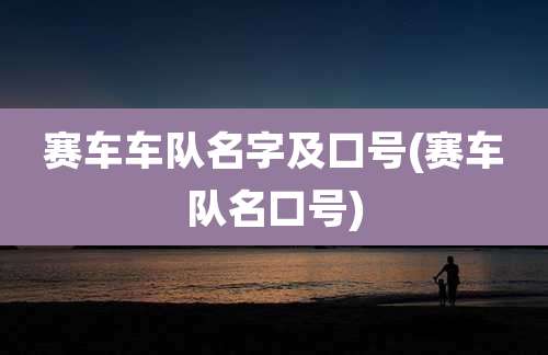 赛车车队名字及口号(赛车队名口号)