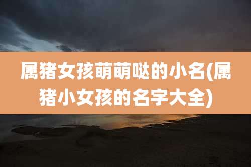 属猪女孩萌萌哒的小名(属猪小女孩的名字大全)