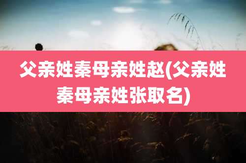 父亲姓秦母亲姓赵(父亲姓秦母亲姓张取名)