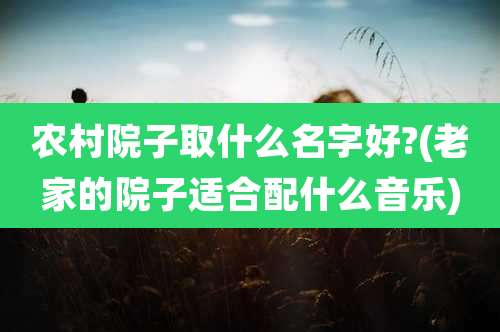 农村院子取什么名字好?(老家的院子适合配什么音乐)