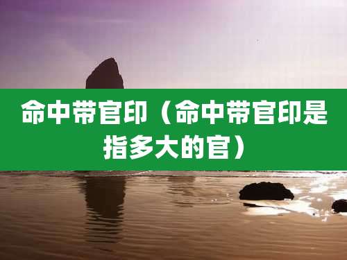 命中带官印（命中带官印是指多大的官）