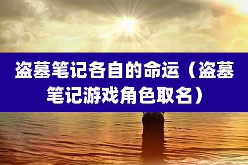 盗墓笔记各自的命运（盗墓笔记游戏角色取名）