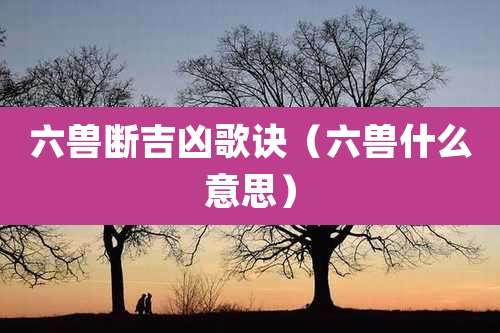六兽断吉凶歌诀（六兽什么意思）