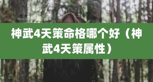 神武4天策命格哪个好(神武4天策属性)