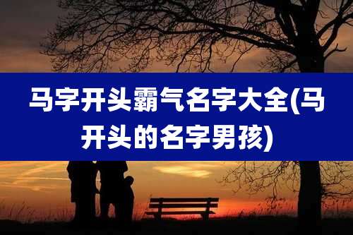 马字开头霸气名字大全(马开头的名字男孩)