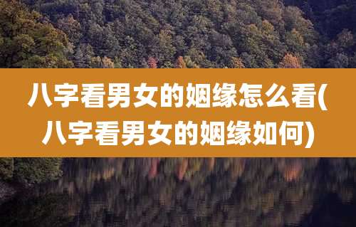 八字看男女的姻缘怎么看(八字看男女的姻缘如何)
