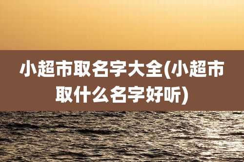 小超市取名字大全(小超市取什么名字好听)