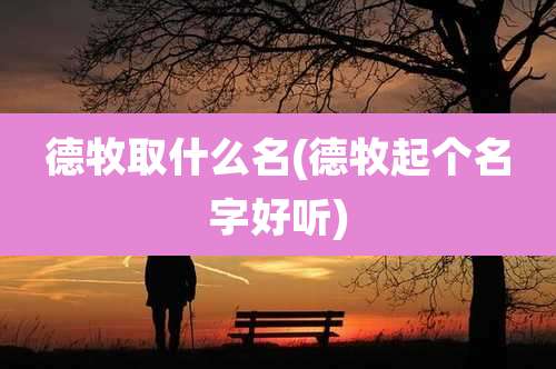 德牧取什么名(德牧起个名字好听)