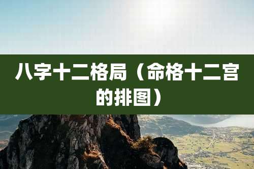 八字十二格局（命格十二宫的排图）