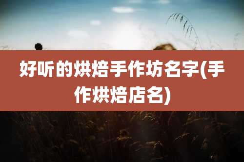 好听的烘焙手作坊名字(手作烘焙店名)