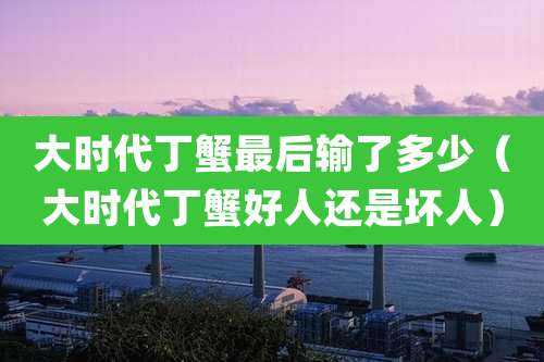 大时代丁蟹最后输了多少（大时代丁蟹好人还是坏人）