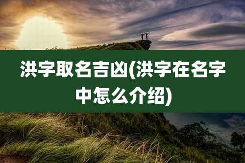 洪字取名吉凶(洪字在名字中怎么介绍)
