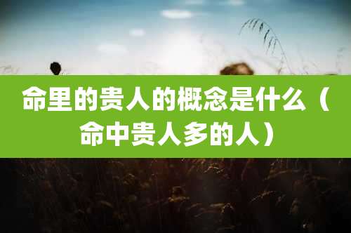 命里的贵人的概念是什么（命中贵人多的人）