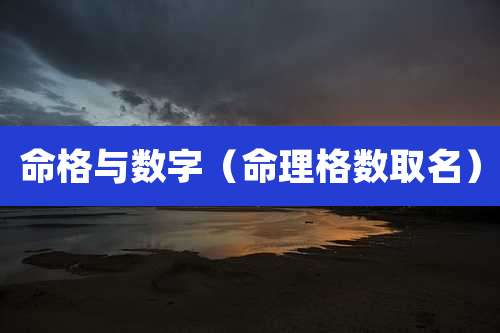 命格与数字(命理格数取名)
