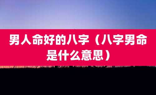 男人命好的八字(八字男命是什么意思)