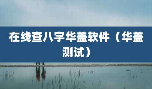 在线查八字华盖软件(华盖测试)
