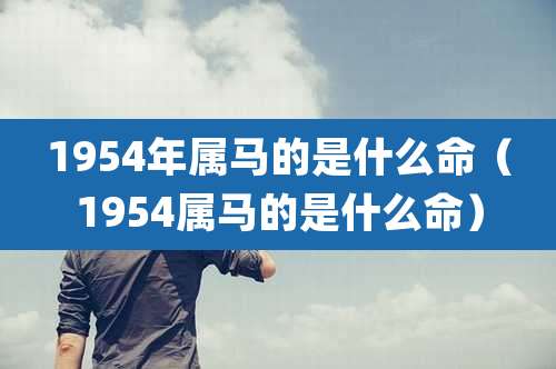 1954年属马的是什么命（1954属马的是什么命）