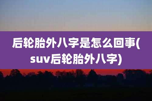 后轮胎外八字是怎么回事(suv后轮胎外八字)