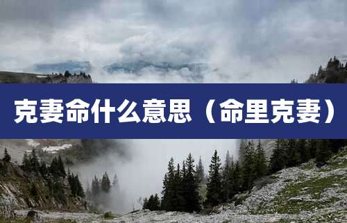 克妻命什么意思(命里克妻)