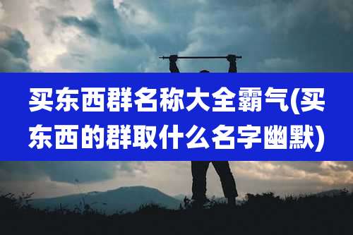买东西群名称大全霸气(买东西的群取什么名字幽默)