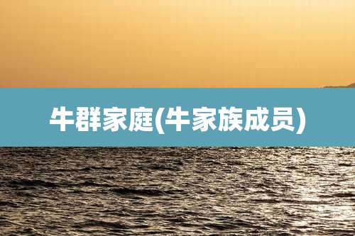 牛群家庭(牛家族成员)