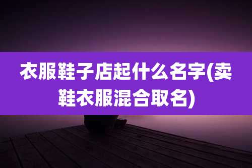 衣服鞋子店起什么名字(卖鞋衣服混合取名)