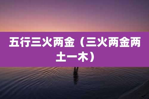 五行三火两金（三火两金两土一木）