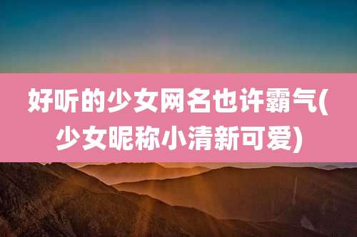 好听的少女网名也许霸气(少女昵称小清新可爱)