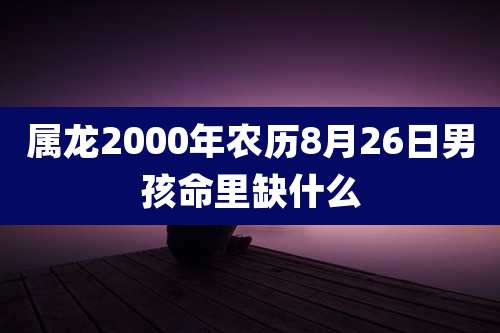 属龙2000年农历8月26日男孩命里缺什么