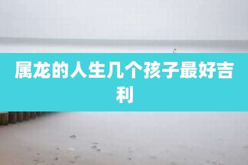 属龙的人生几个孩子最好吉利