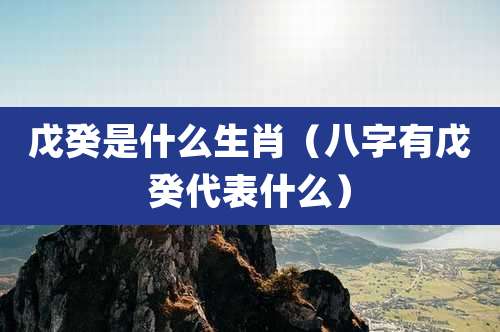 戊癸是什么生肖（八字有戊癸代表什么）