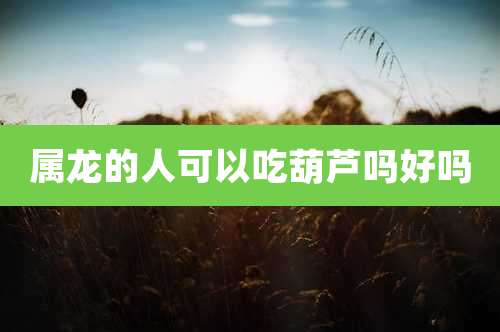 属龙的人可以吃葫芦吗好吗
