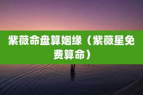 紫薇命盘算姻缘（紫薇星免费算命）