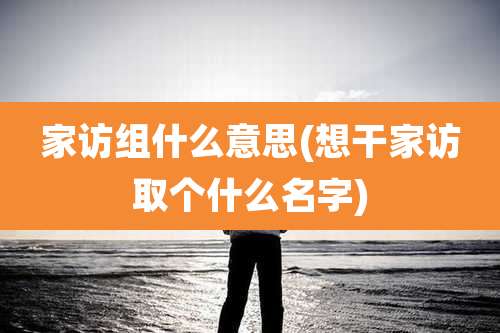 家访组什么意思(想干家访取个什么名字)