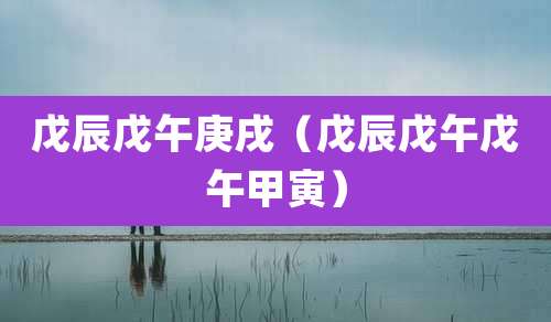 戊辰戊午庚戌（戊辰戊午戊午甲寅）