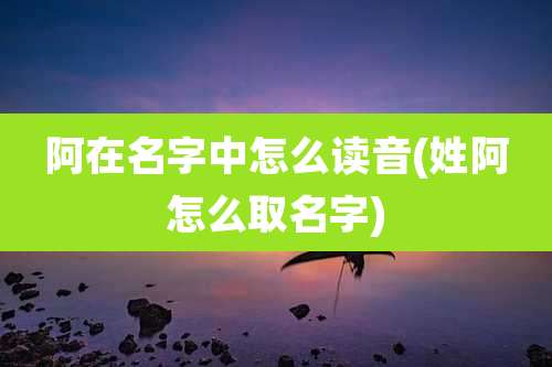 阿在名字中怎么读音(姓阿怎么取名字)