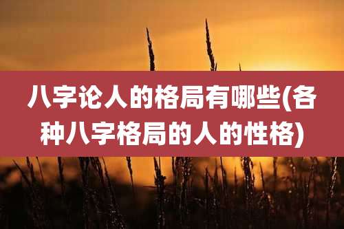 八字论人的格局有哪些(各种八字格局的人的性格)