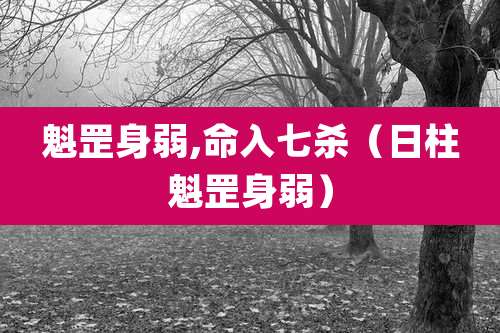 魁罡身弱,命入七杀（日柱魁罡身弱）