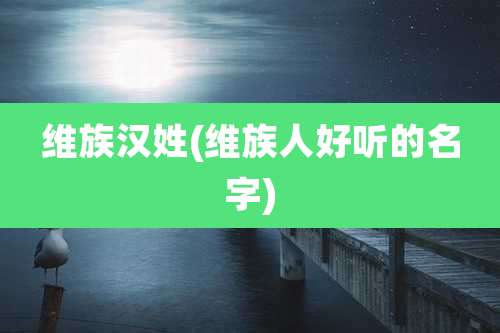 维族汉姓(维族人好听的名字)