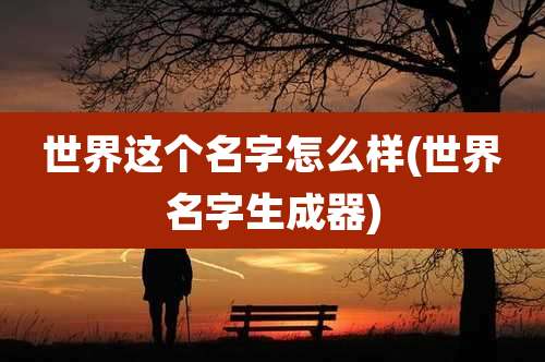世界这个名字怎么样(世界名字生成器)