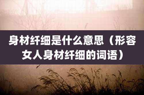 身材纤细是什么意思（形容女人身材纤细的词语）