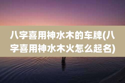 八字喜用神水木的车牌(八字喜用神水木火怎么起名)