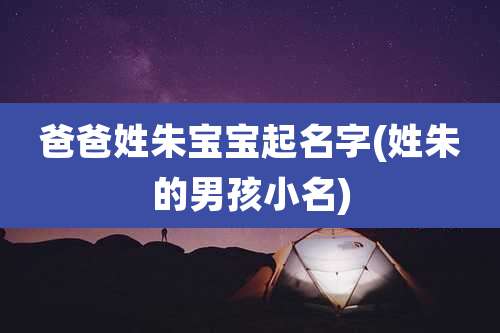 爸爸姓朱宝宝起名字(姓朱的男孩小名)