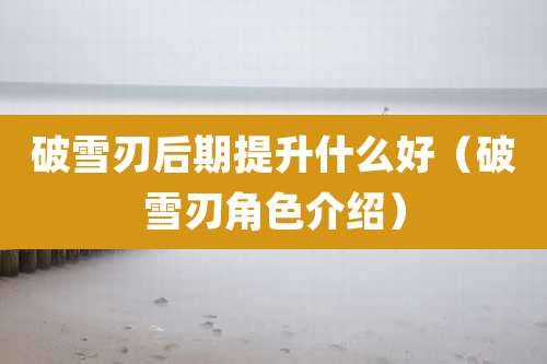 破雪刃后期提升什么好（破雪刃角色介绍）