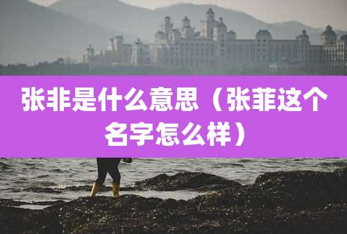 张非是什么意思（张菲这个名字怎么样）
