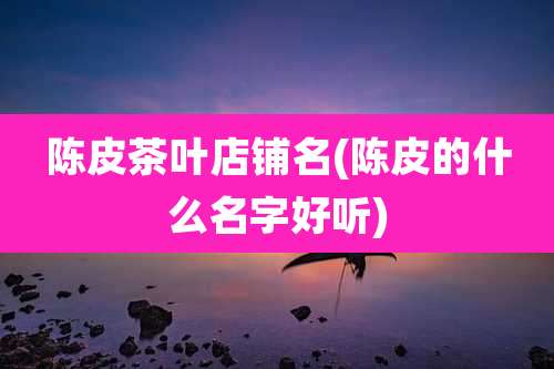 陈皮茶叶店铺名(陈皮的什么名字好听)