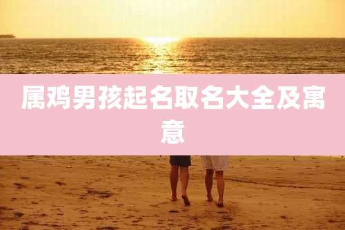 属鸡男孩起名取名大全及寓意