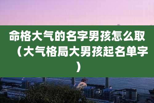命格大气的名字男孩怎么取（大气格局大男孩起名单字）
