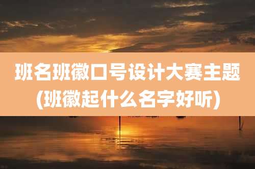 班名班徽口号设计大赛主题(班徽起什么名字好听)